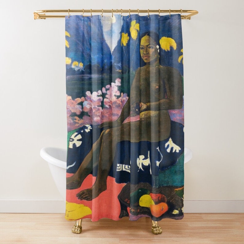 Art Shower Curtain, The Seed Of The Areoi By Paul Gauguin, Classic Art Bath Decor, Eco-Friendly Curtain - Image 3