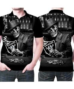 Art Skull Casino Pokers Kansas City Chiefs Logo 3D All Over Print Polo Shirt