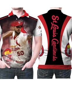 Art St Louis Cardinals Adam Wainwright 50 Great Player Mlb Baseball Team Polo Shirt