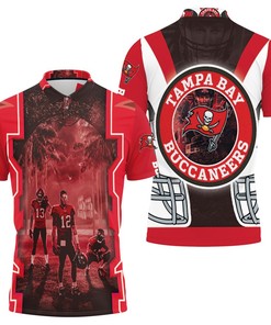 Art Tampa Bay Buccaneers 2021 Nfl Champions Tom Brady And Teammate 3D All Over Print Polo Shirt