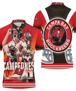 Art Tampa Bay Buccaneers 2021 Super Bowl Champions Campeones 3D All Over Print Polo Shirt
