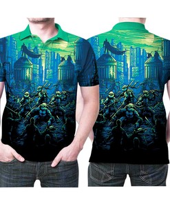 Art Teenage Mutant Ninja Turtle Vs Villain Ninja 3D All Over Print Polo Shirt