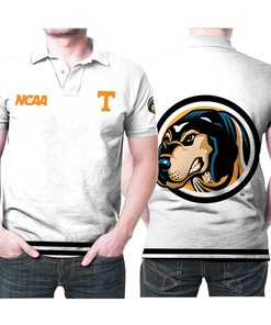 Art Tennessee Volunteers Ncaa Classic White With Mascot Logo 3D All Over Print Polo Shirt