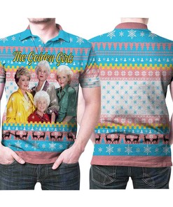 Art The Golden Girls Fan Ugly Christmas Pattern 3D All Over Print Polo Shirt