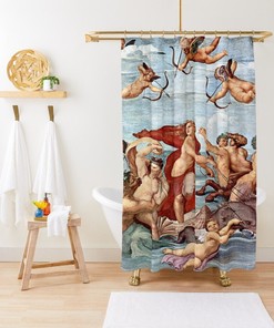 Artistic Shower Curtain With The Triumph Of Galatea By Raphael, Eco-Friendly Waterproof