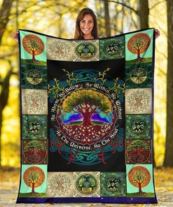 As Above So Below Tree Of Life Sherpa Fleece Blanket Gifts for Family, for Couple