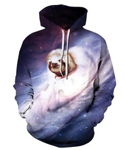 Astronaut Sloth Galaxy Pullover Animal Spaces Hoodie 3D