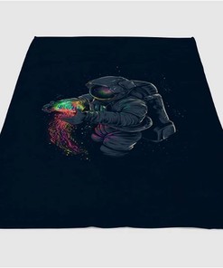 Astronot Backgrounds Sherpa Fleece Blanket Gifts for Family, for Couple