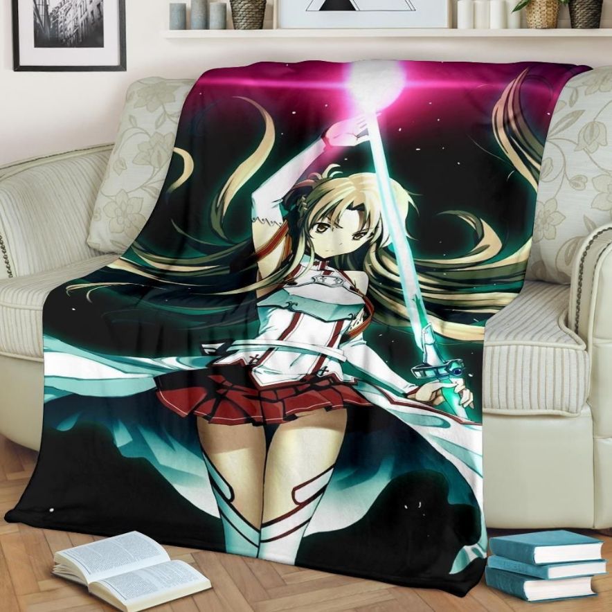 Asuna Sword Art Best Seller Fleece Blanket Gift For Fan, Quilt Blanket Bedding Set Gift