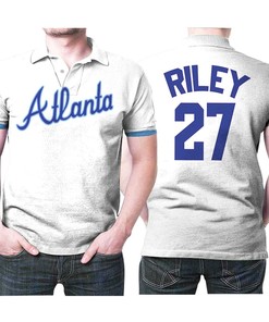 Atlanta Braves Austin Riley #27 Mlb Big Tall Cooperstown Collection Mesh Wordmark 3d Designed Allover Gift For Atlanta Fans Polo Shirt