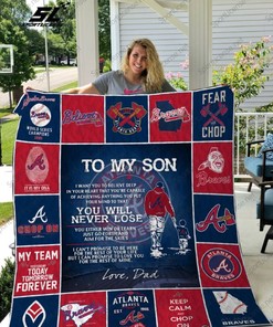 Atlanta Braves For Fan To My Son Quilt Blanket Bedding Set