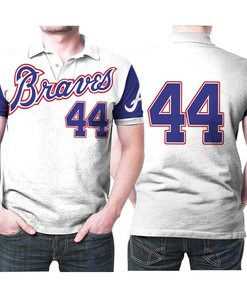 Atlanta Braves Hank Aaron 44 Mlb Baseball Team Logo 3d Designed Allover Gift For Braves Fans Polo Shirt All Over Print Shirt 3d T-shirt