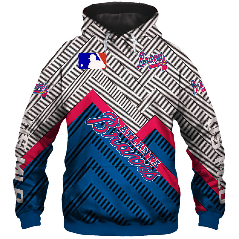 Atlanta Braves Hoodie 3D Baseball Zip Hoodie for Fan MLB - Image 3