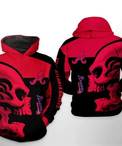 Atlanta Braves MLB Skull 3D Hoodie Zipper Hoodie
