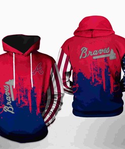 Atlanta Braves MLB Team US 3D Hoodie Zipper Hoodie