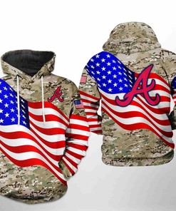 Atlanta Braves MLB US Flag Camo Veteran 3D Hoodie Zipper Hoodie