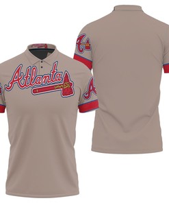 Atlanta Braves Mlb Grey Jersey Inspired Style 3D All Over Print Polo Shirt