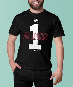 Atlanta Braves Ozzie Albies Fanatics Branded Navy 2021 World Series Bound Closer Name & Number T-Shirt
