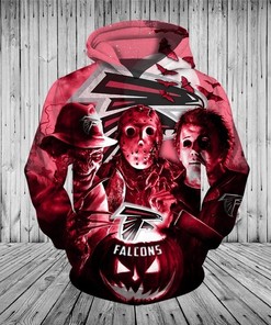 Atlanta Falcons Hoodie 3D Horror Night Halloween Pullover Nfl