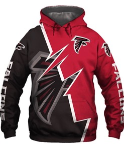 Atlanta Falcons Hoodie Zigzag Graphic Zip Hoodie Pullover Gift for Fans