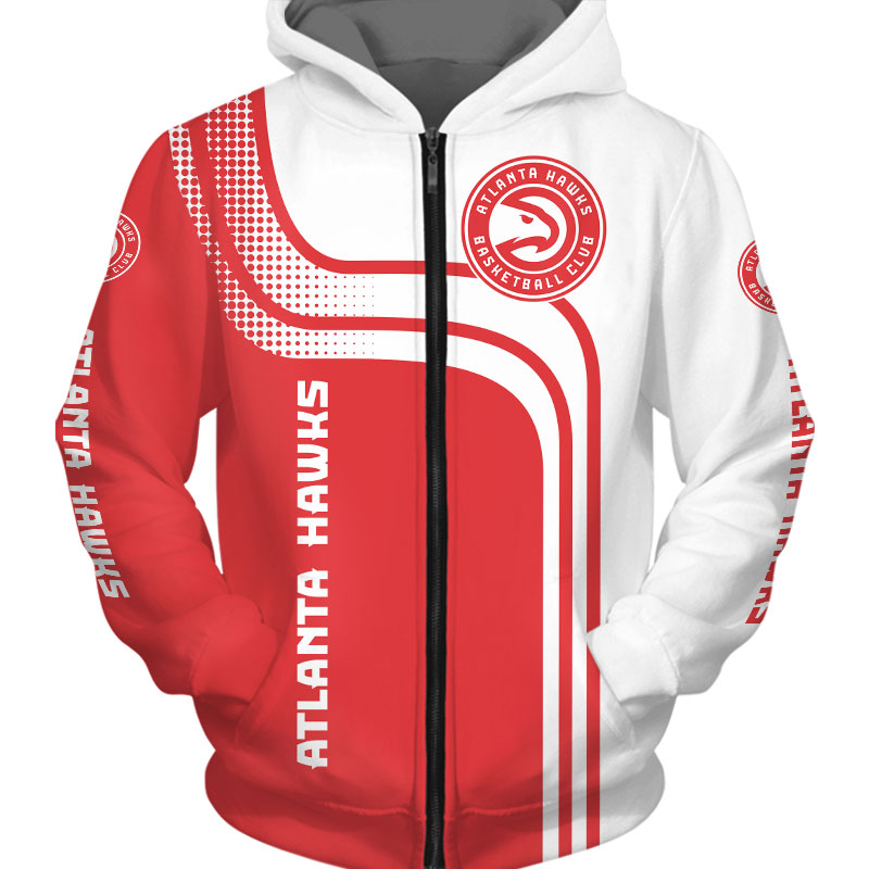Atlanta Hawks Hoodie 3D Zip Hoodie for Fans - Image 2
