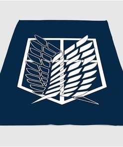 Attack On Titan Logo Sherpa Fleece Blanket Gifts for Family, for Couple