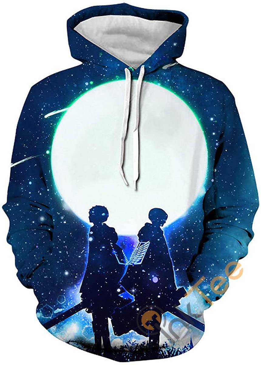 Attack On Titan Print Pullover With Front Pocket Sport All Over Print Hoodie 3D 4