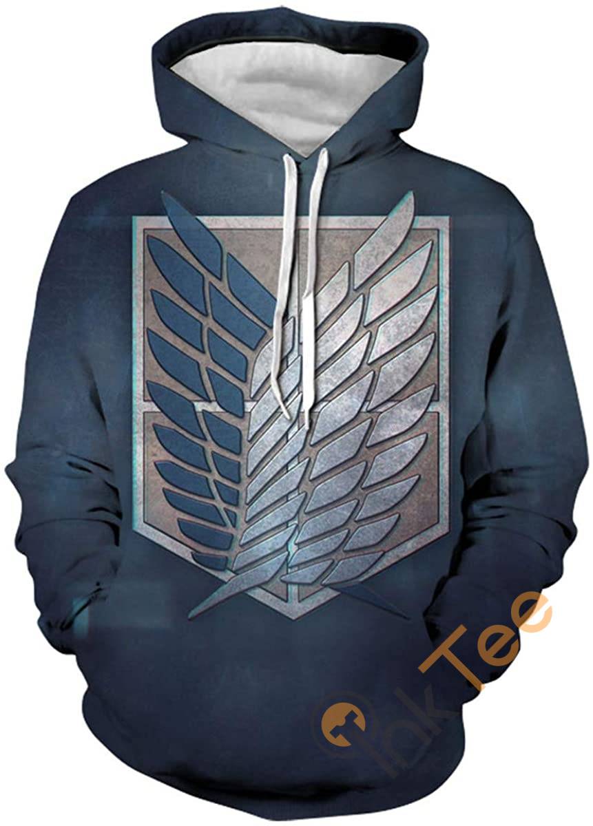 Attack On Titan Print Pullover With Front Pocket Sport All Over Print Hoodie 3D 6