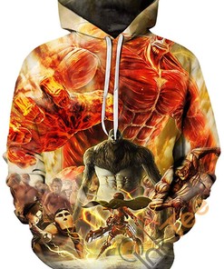 Attack On Titan Print Pullover With Front Pocket Sport All Over Print Hoodie 3D 7