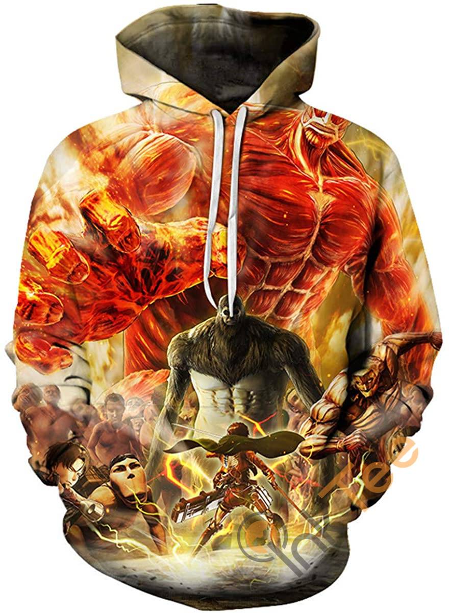 Attack On Titan Print Pullover With Front Pocket Sport All Over Print Hoodie 3D 7