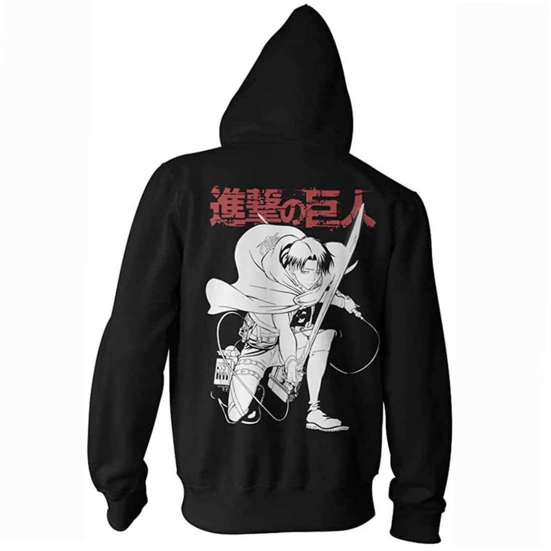 Attack on Titan Crouching Levi Adult Hoodie - Image 2