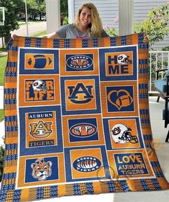 Auburn Tigers Quilt Blanket Bedding Set With Pilliwcase Option