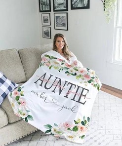 Aunt Blanket Auntie Mothers Day Gift Floral Style Blanket Christmas Gift72