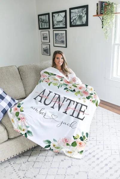 Aunt Blanket Auntie Mothers Day Gift Floral Style Blanket Christmas Gift72