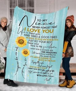 Aunt For Niece Sunflowers Keep Your Face To The Sunshine Printed Blanket72