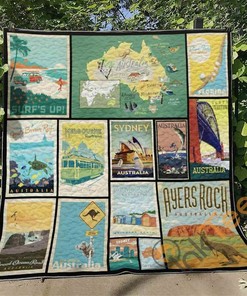 Australia Quilt Blanket Bedding Set With Pillowcase Option