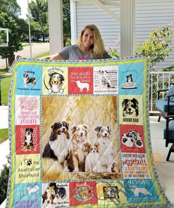 Australian Shepherd Dog Quilt Blanket Bedding Set With Pillowcase Option
