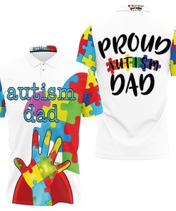 Autism Dad Superhero Shirt Autism Support Polo Shirt All Over Print Shirt 3d T-shirt