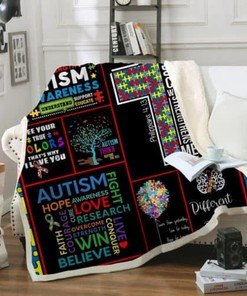 Autism Fight Awareness Hope Quilt Blanket Bedding Set