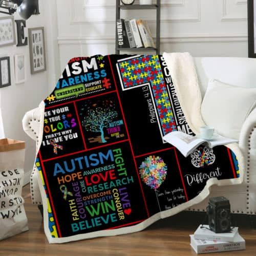 Autism Fight Awareness Hope Quilt Blanket Bedding Set
