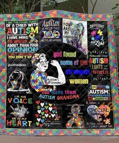 Autism Grandma Quilt Blanket Bedding Set