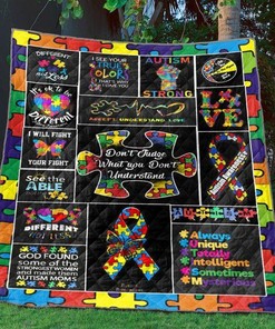 Autism Quilt Blanket Bedding Set for Home Décor