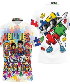 Autism Support Boys Abilities Outweigh Disabilities Polo Shirt All Over Print Shirt 3d T-shirt
