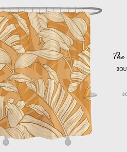 Autumn Leaves Shower Curtain For Bathroom, Leaf Home Decor, Waterproof Washable Bath Curtain