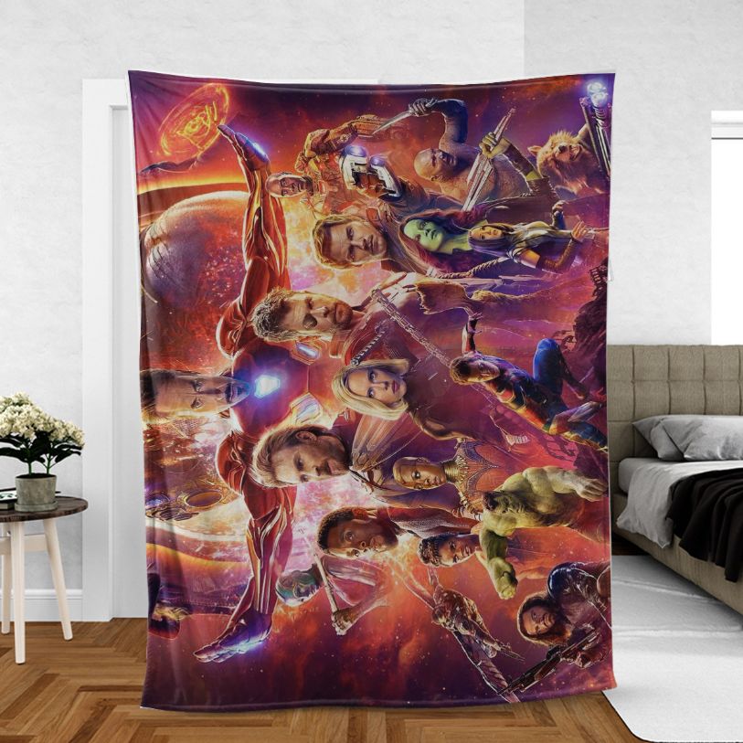 Avenger End Game All Characters Blanket Gift For Fan, End Game All Characters Comfy Throw Blanket Gift