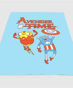 Avenger Time Adventure Time Sherpa Fleece Blanket Gifts for Family, for Couple