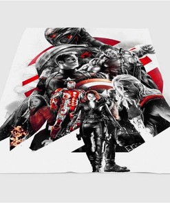 Avengers Age Of Ultron Character Sherpa Fleece Blanket Gifts for Family, for Couple