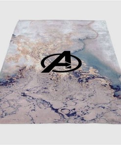 Avengers Background Sherpa Fleece Blanket Gifts for Family, for Couple