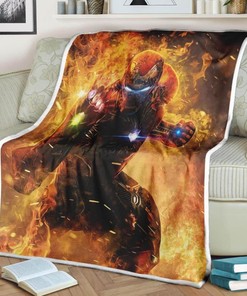 Avengers Endgame Iron Man Fleece Blanket for Home Décor