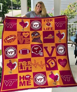 B01 Quilt Blanket Bedding Set Virginia Tech Hokies